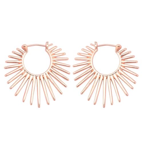 BaubleStar Sunburst Hinged Hoop Statement Earrings