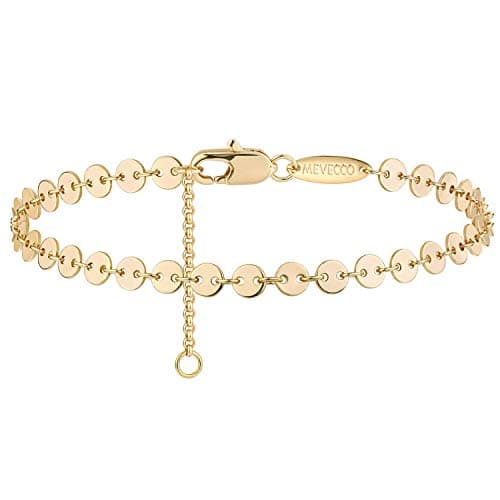 MEVECCO 14K Gold Plated Dainty Chain Bracelet for Women