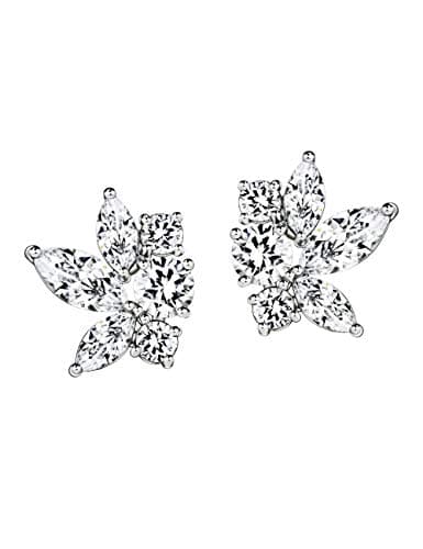 Michooyel Marquise Cubic Zirconia Stud Earrings for Bridal Bridesmaids