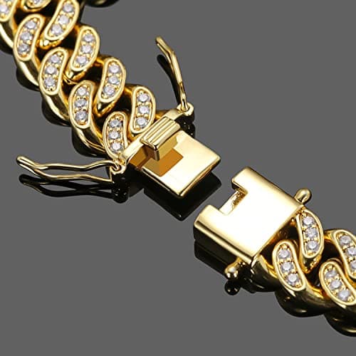 MOFEIJEWEL 10mm Miami Cuban Link Bracelet for Men