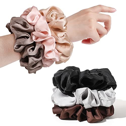 Big & Soft Silk Satin Scrunchies for Long Hair Girls