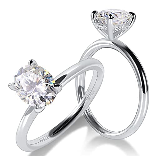 Ladylike Solitaire Moissanite Engagement Ring 1/1.5/2/3CT D Color VVS1 Wedding Ring for Her