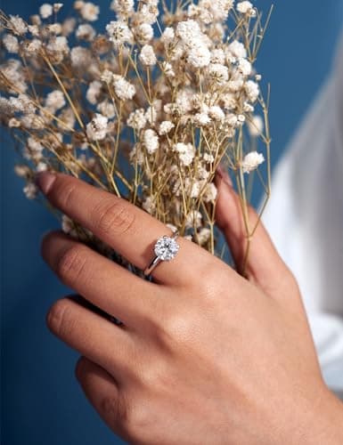 IMOLOVE 1CT D Color VVS1 Moissanite Engagement Ring - Ideal Gift for Women