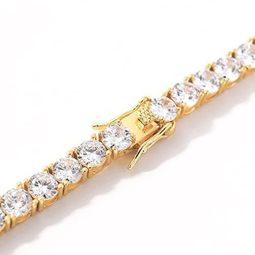 Jacruces Tennis Chain Women's Fake Diamond Bling Necklace Rhinestone Choker