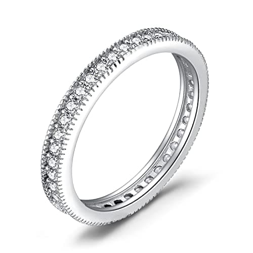 JewelryPalace 14K Gold Plated 925 Sterling Silver Cubic Zirconia Promise Rings for Women