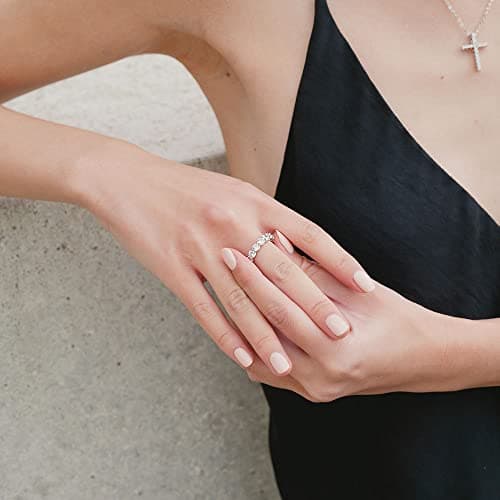 Eternity Engagement Wedding Band Ring in Sterling Silver Cubic Zirconia