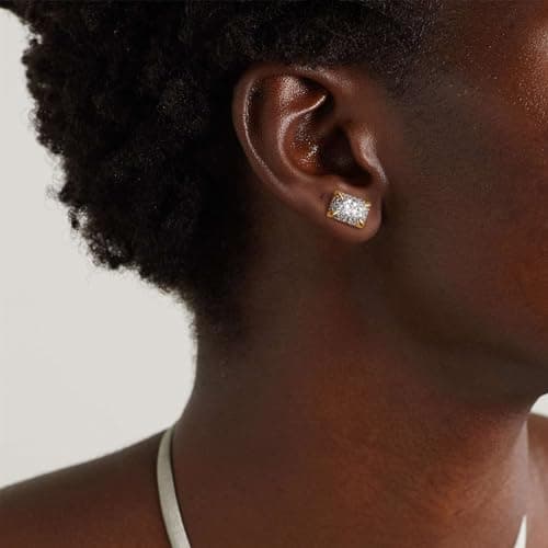MYEARS Gold Plated Cubic Zirconia Stud Earrings