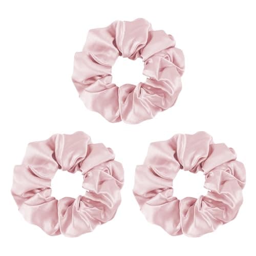 Mulberry Silk No-Damage Scrunchies for Curly Hair, 3 Pack