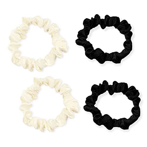 Satin Hair Scrunchies Set, 4Pcs Silk Ponytail Holders for Women Girls