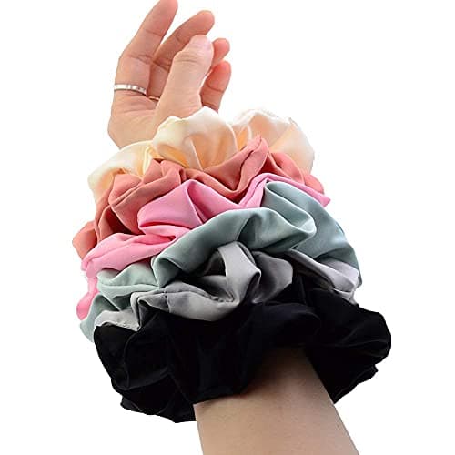 Oversized Satin Scrunchies for Girls & Women, 6 Colors