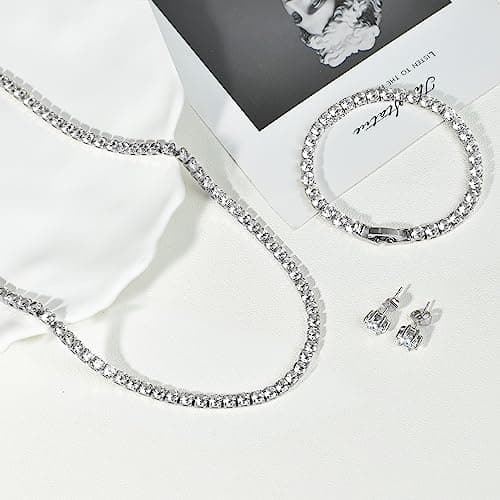 PORYIMEE Sparkling Rhinestone 14K Gold Plated Choker for Women