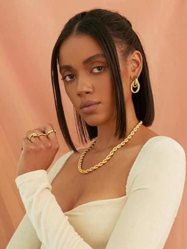 INNERDIVA Gold Circle Stud & Dangle Earrings for Women Jewelry Gift
