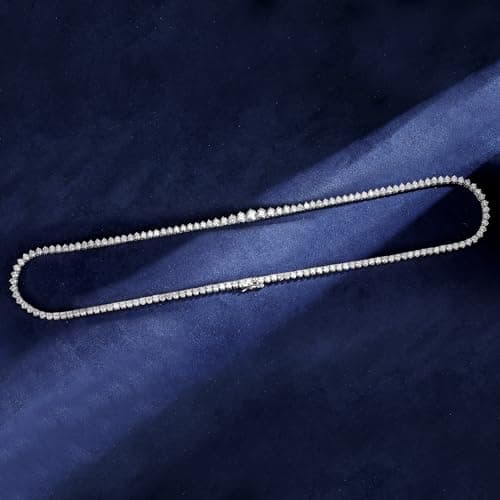 MDFUN Gradient 18K Gold Plated Tennis Necklace for Him and Her | 3.0-5.0mm Cubic Zirconia Chain 16-24 inches