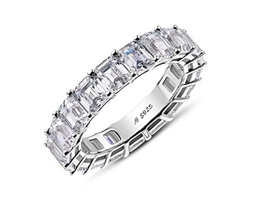 Eternity Ring for Women, 925 Sterling Silver, Cubic Zirconia Jewelry Box Packed