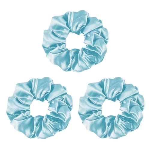 Mulberry Silk No-Damage Scrunchies for Curly Hair, 3 Pack