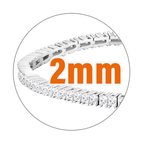 KRKC&CO 2/3/4mm Sterling Silver Tennis Bracelets, 14k Gold/White Gold Plated, Iced Out CZ