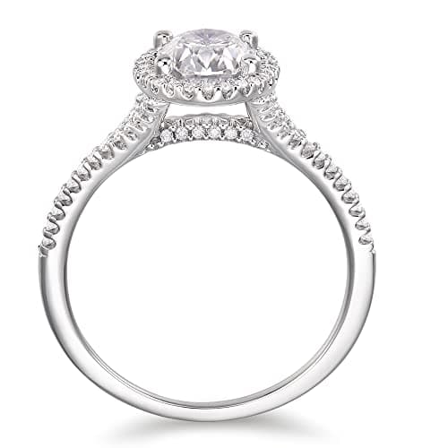 HAFEEZ CENTER 14k Gold 1.5ct Oval Hola Moissanite Engagement Ring for Her