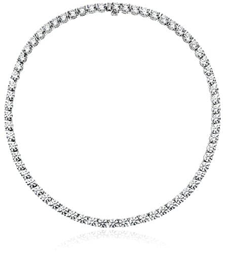 Amazon Essentials Sterling Silver Tennis Necklace with Round Cut Infinite Elements CZ
