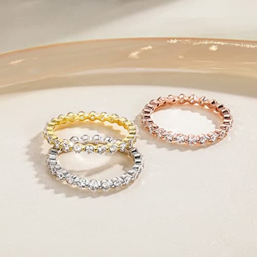 Sure, here's a refined and simplified version of the original title, focusing on the product keywords:

2mm Sterling Silver CZ Full Eternity Wedding Band Ring Sizes 3-13