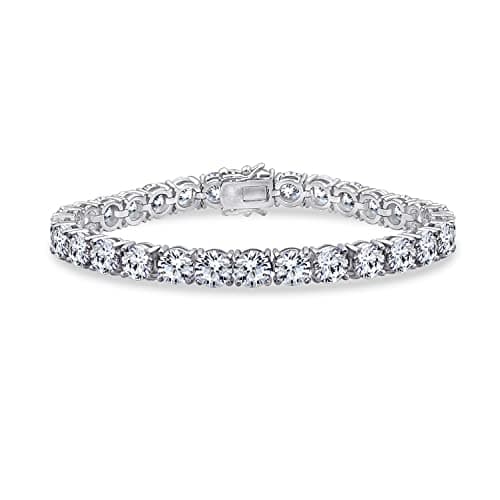 Amazon Essentials Sterling Silver Tennis Bracelet Set with Round Cut Infinite Elements CZ