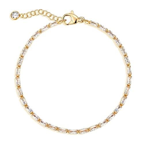MEVECCO 14K Gold Plated Dainty Chain Bracelet for Women