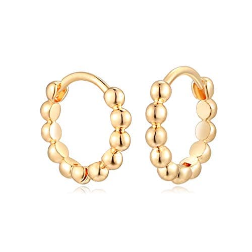 MYEARS 14K Gold Plated Simple Hoop Earrings Hypoallergenic