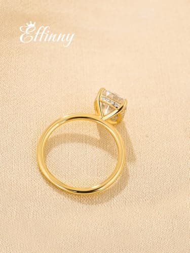 Effinny 3.5ct Elongated Cushion Cut Moissanite Engagement Ring, 925 Sterling Silver