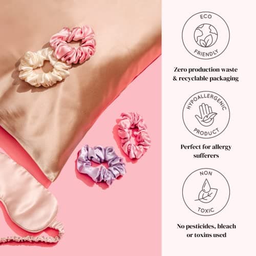 Silkie x2 Travel Scrunchies, Cocoa Coffee Black Silk Hair Ties