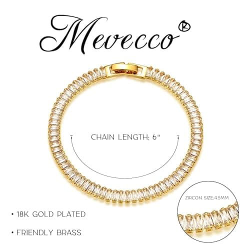 MEVECCO 14K Gold Plated Dainty Chain Bracelet for Women