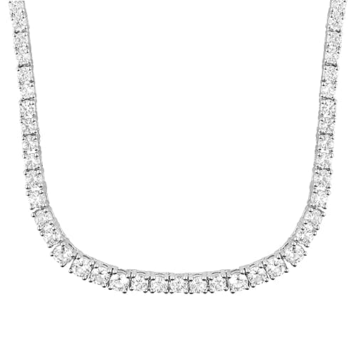 Beyond Brilliance Sterling Silver 17.50ct Cubic Zirconia Tennis Necklace | Perfect for Mom & Wedding Parties
