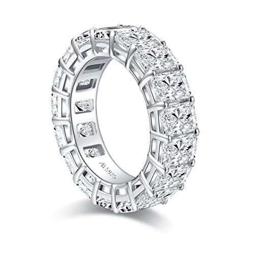 Eternity Ring for Women, 925 Sterling Silver, Cubic Zirconia Jewelry Box Packed