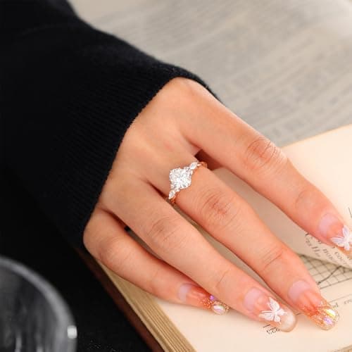 Juyoyo Moissanite Engagement Rings for Women in Sterling Silver or Gold Wedding Bands