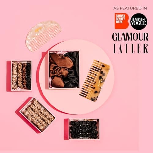 Silkie x4 Set Champagne Travel Pouch Mulberry Silk Scrunchies