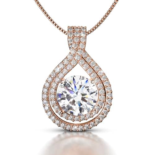 Velare Jewelry Platinum Plated Certified Moissanite Necklace for Women