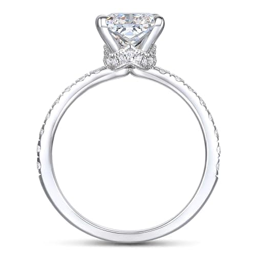 CGSRING 14K White Gold 3 Carat Radiant Cut Moissanite Engagement Ring