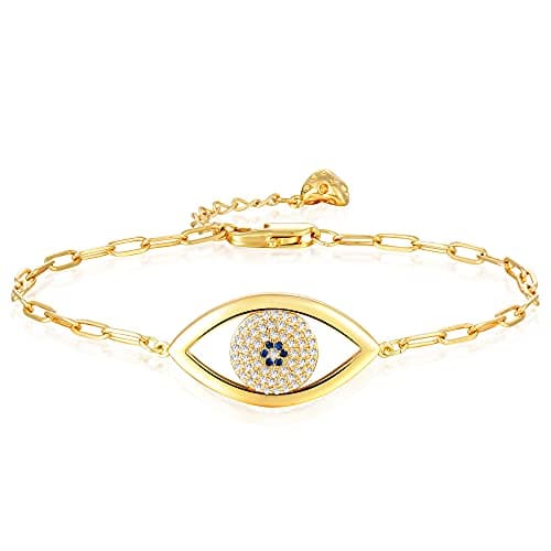 MEVECCO 14K Gold Plated Dainty Chain Bracelet for Women