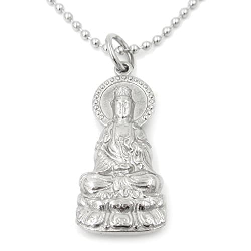 Steelmeup Stainless Steel Guan Yin Pendant Necklace