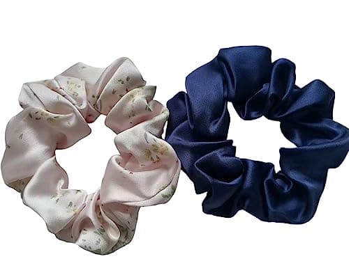 Mulberry Silk Scrunchies for Women - Pack of 2 - No Damage Hair Accessories