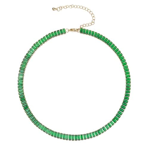 FANZE Gold Plated Tennis Necklace for Women Cubic Zirconia Choker