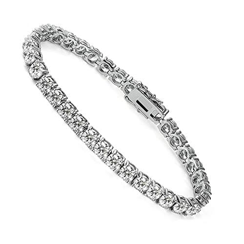 MDFUN Cubic Zirconia Bracelet 18K Gold Plated 6-8.5 inches