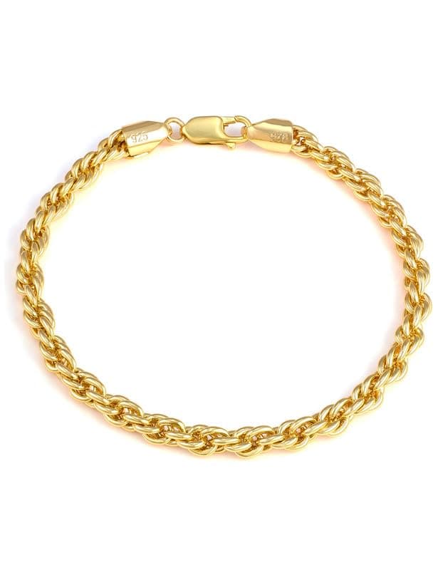 Waitsoul Diamond-Cut Silver/Gold Box/Rope Bracelet for Women/Men