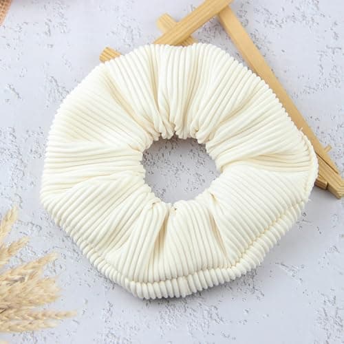 Big, Soft Scrunchies for Thick Hair - 6PCS, Black, Coffee, Off White, Pink, Purple, Khaki