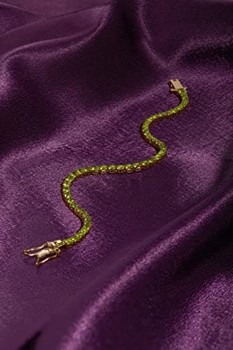 Milla 14K Gold Plated CZ Classic Tennis Bracelet - Women's Gold, Purple, Green, Red - Size 7 Inch