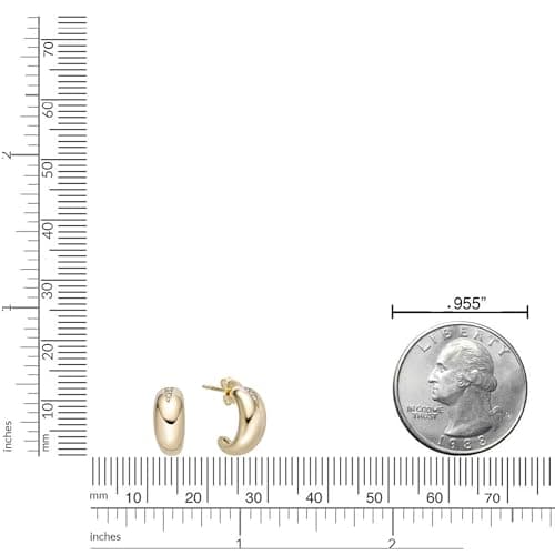 Lavari Jewelers 18k Gold Plated Cubic Zirconia Hoop Earrings for Women