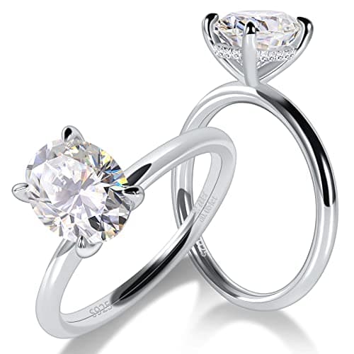 Ladylike Solitaire Moissanite Engagement Ring 1/1.5/2/3CT D Color VVS1 Wedding Ring for Her