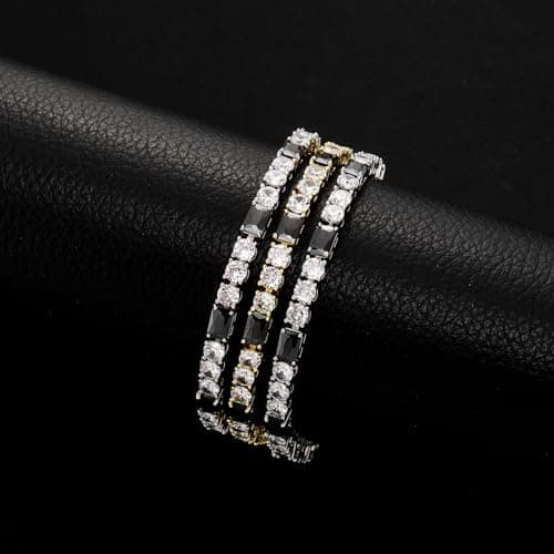 YOSZO Classic 14K Gold Plated Diamond Silver Chain Bracelet