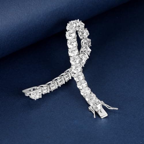 Gemsme 18K Gold Plated 6.0mm Round CZ Tennis Bracelet For All