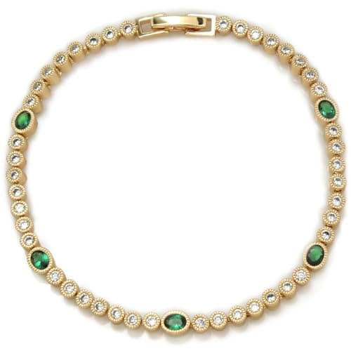 KZZENKI 3mm Gold Cubic Zirconia Tennis Bracelet, 7 Inch