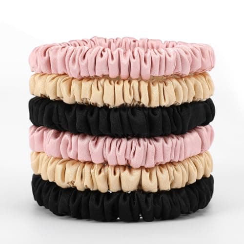 22 Momme Pure Silk Mulberry Scrunchies for Women, MultiColor