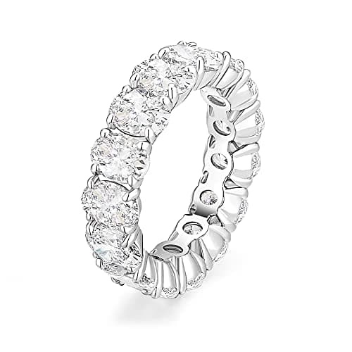 EAMTI Women's Oval Cut Stackable CZ Engagement & Eternity rings Size 3-13